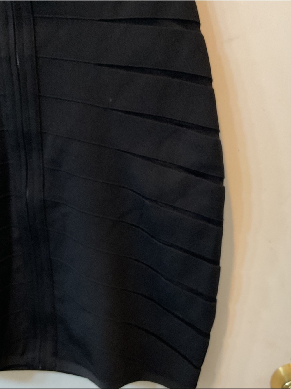 Marciano Black Bandage Mini Dress with Wide Straps and sheer slits on side - Picture 6 of 6